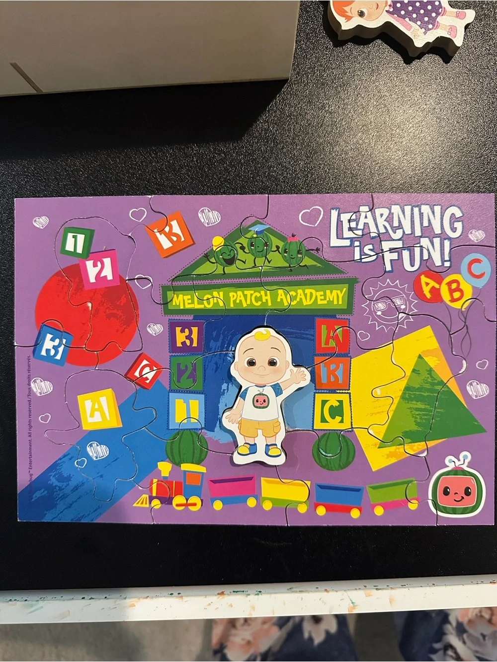 Lot of CocoMelon kid puzzles. Medium difficulty (20-24 pieces)